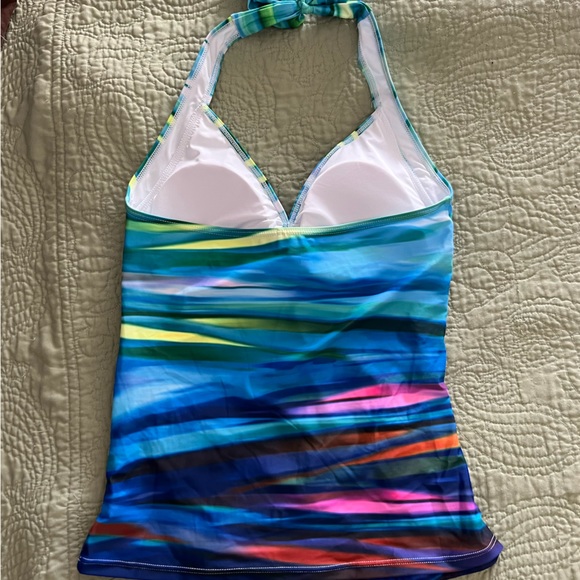 Multicolor Halter Top Tankini Swimsuit Set - Picture 8 of 13